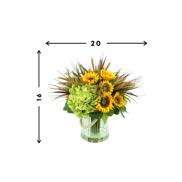 Sunflower, hydrangea, and wheat - Image 2