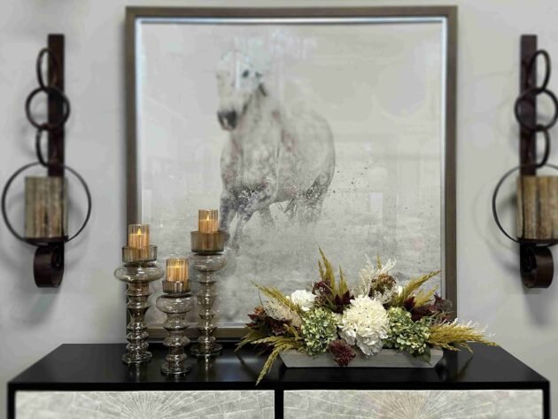 Fall Centerpiece with Hydrangeas and Pampas - Image 6