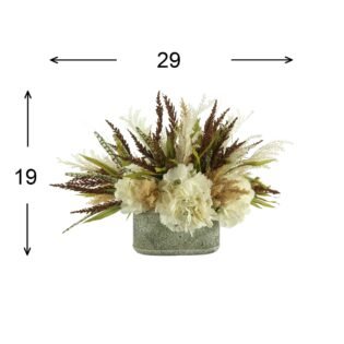 Fall Arrangement with Hydrangea and Pampas in a Ceramic Planter - Image 4