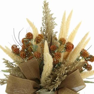Fall Arrangement with Pampas, Foxtails and Bows - Image 4