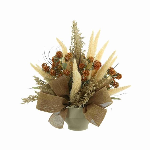Fall Arrangement with Pampas, Foxtails and Bows