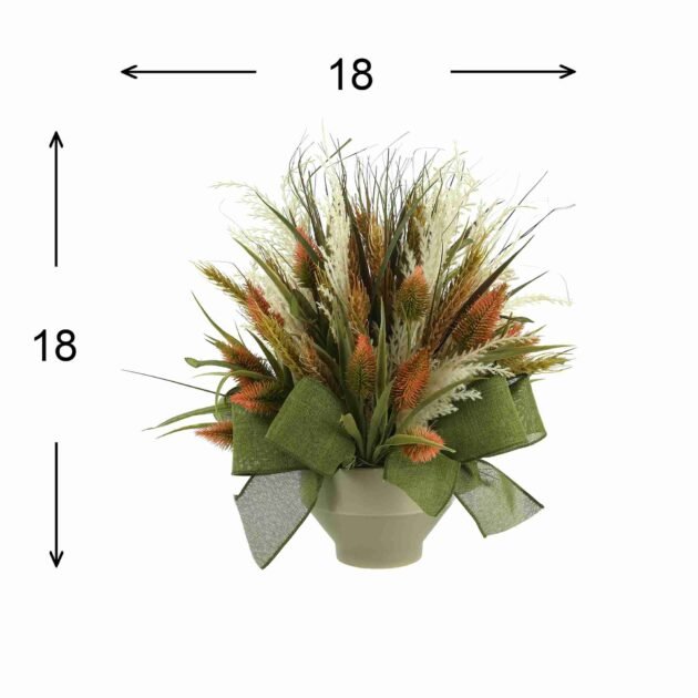Fall Arrangement with Pampas, Thistle and Bows - Image 3