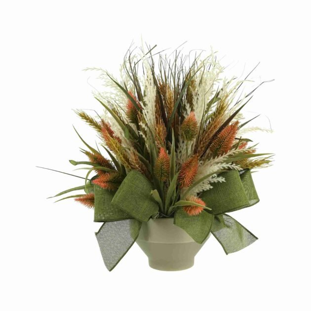 Fall Arrangement with Pampas, Thistle and Bows