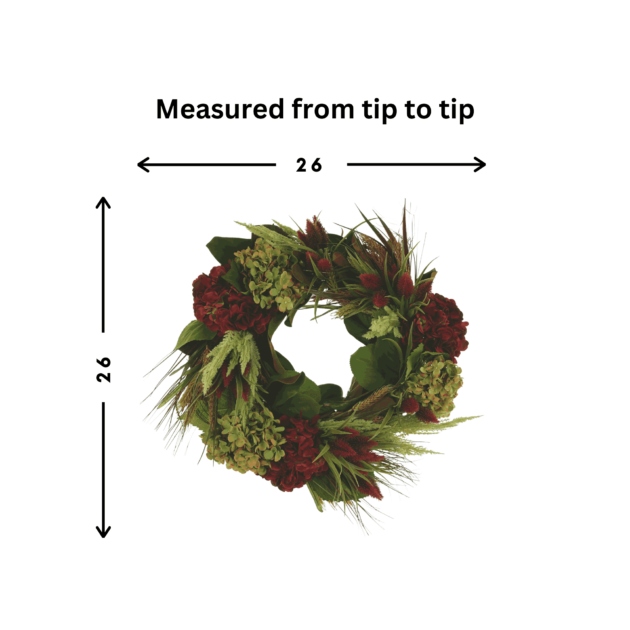 26" Hydrangea and Pampas Fall Wreath - Image 3