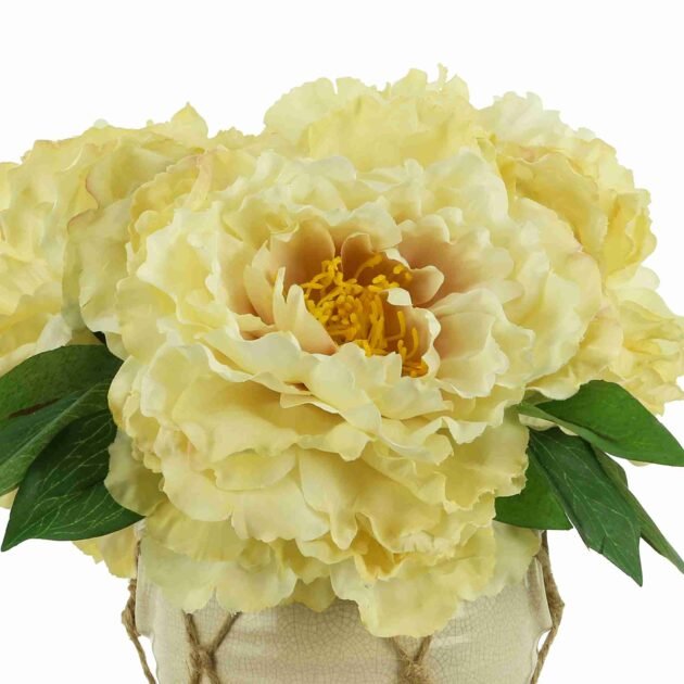 Peony Arrangement in Ceramic Vase - Image 4
