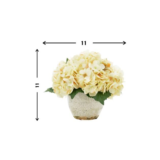 Cream hydrangea in cream ceramic pot - Image 4