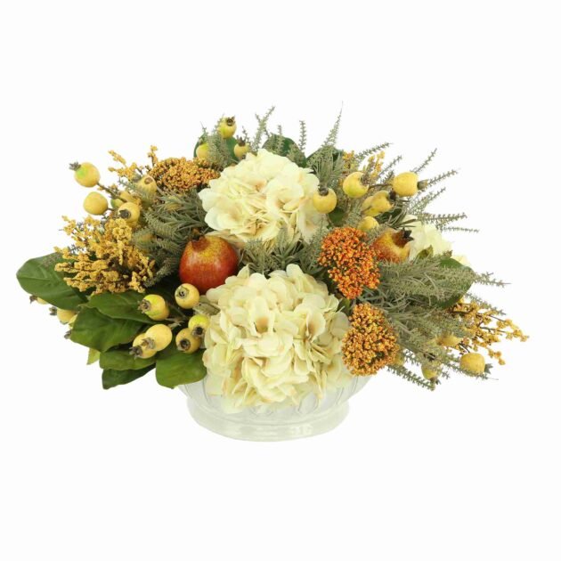 Hydrangea, Pampas and Astilbe Arrangement in a Ceramic Vase