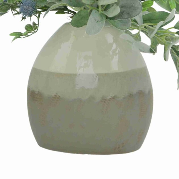 Lamb's Ear and Thistle in a Ceramic Vase - Image 5