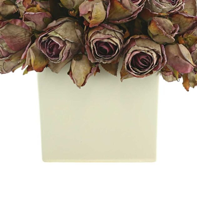 Dried Roses In Ceramic Pot - Image 3