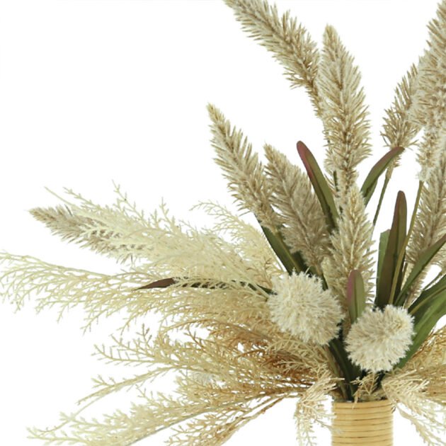 Pampas, Pennisetum In Tall Glass Vase - Image 2