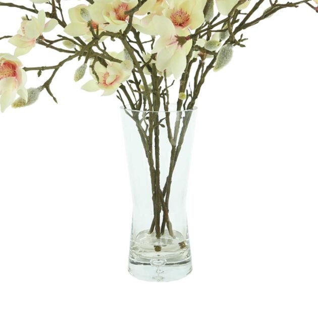 Butterfly Magnolia In Glass Vase - Image 3