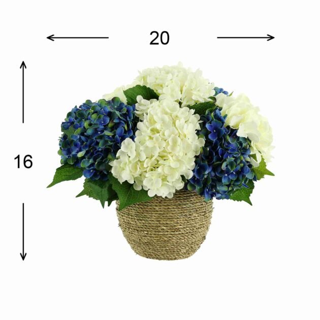 Hydrangea Arrangement in Rope Pot - Image 4