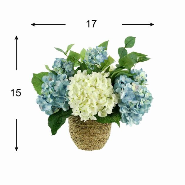 Hydrangea Arrangement in Rope Pot - Image 4