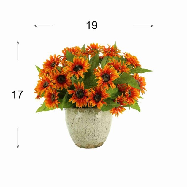Sunflowers Arranged in a Ceramic Pot - Image 3