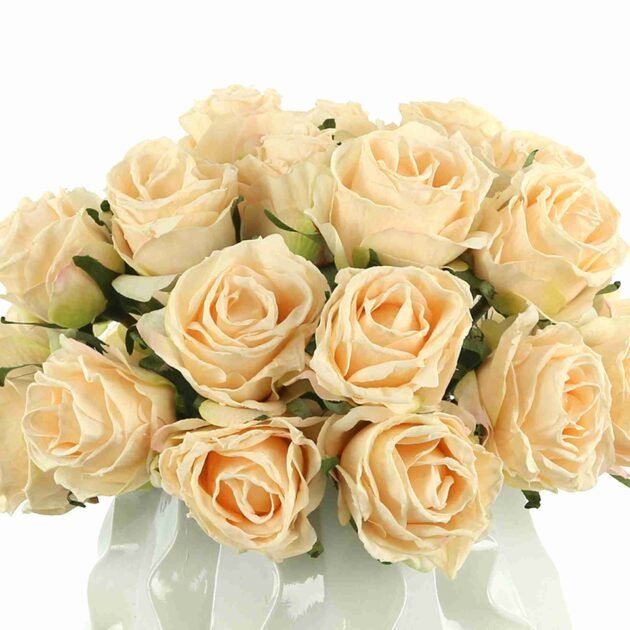 Dried Rose Arrangement in a Wavy Glass Vase - Image 3