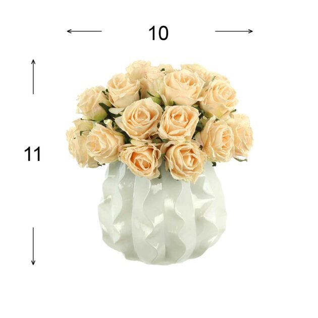 Dried Rose Arrangement in a Wavy Glass Vase - Image 4