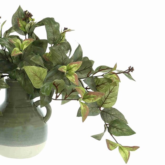Ivy Arranged in Ceramic Vase with Handle - Image 4
