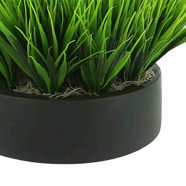 Outdoor UV Grass in Round Fiberstone Planter - Image 5