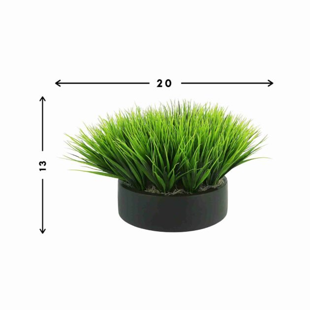 Outdoor UV Grass in Round Fiberstone Planter - Image 3