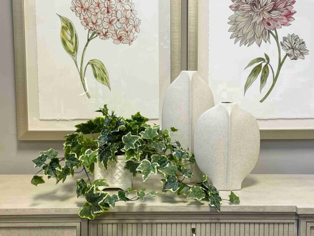 Green Ivy Arrangement in Square Ceramic Pot - Image 2