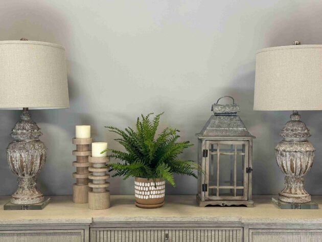 Green Ferns in Decorative Pot - Image 2