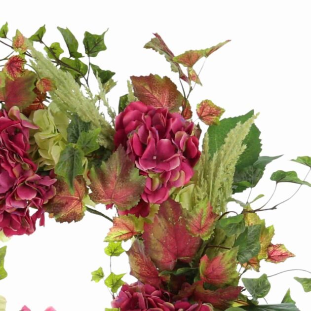 26" Hydrangea, Pampas and Ivy Wreath - Image 2