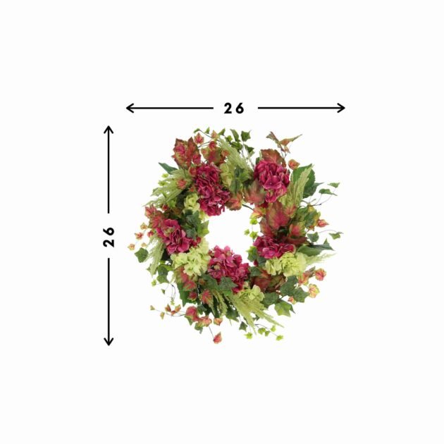 26" Hydrangea, Pampas and Ivy Wreath - Image 3