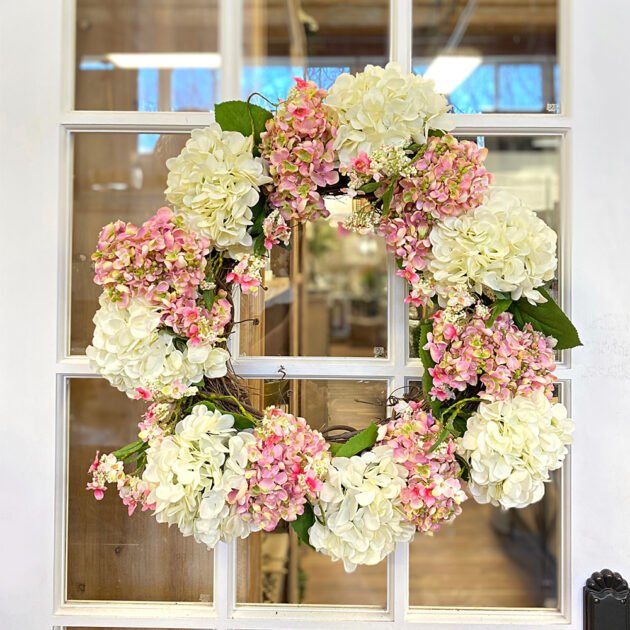 Hydrangea Wreath with Cherry Blossoms - Image 2