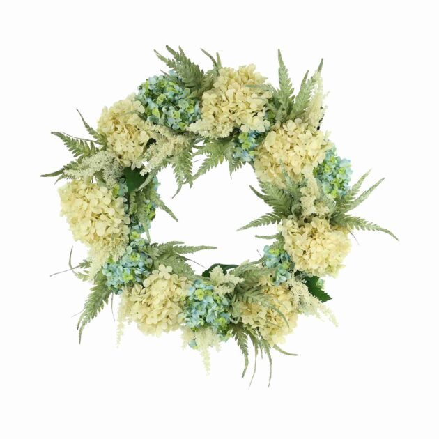 26" Hydrangea, Fern and Astilbe Wreath
