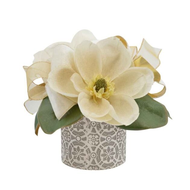 Magnolia Holiday Arrangement in Ceramic Pot