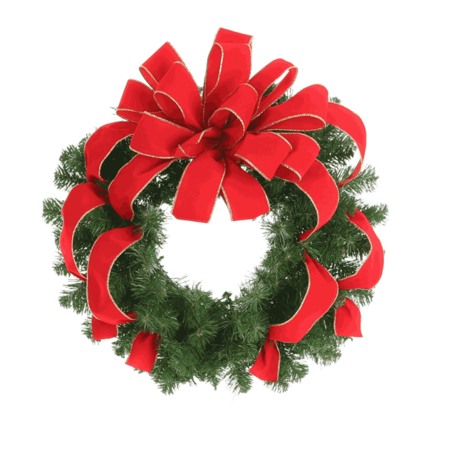 32" Christmas Holiday Wreath with Red Large Bow