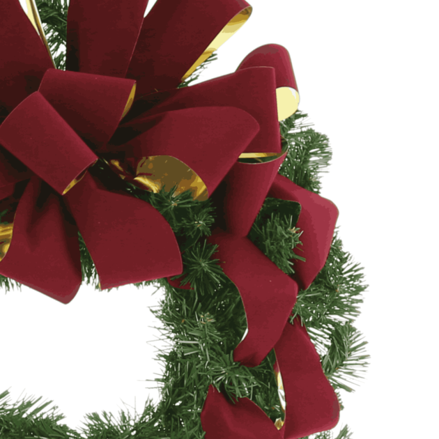 26" Christmas Holiday Evergreen Wreath with Large Velvet Bow - Image 4