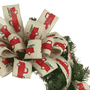 26" Christmas Holiday Evergreen Wreath with a Large Decorative Bow - Image 3