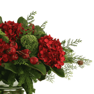 Sedum Holiday Centerpiece with Hydrangeas and Berries - Image 3