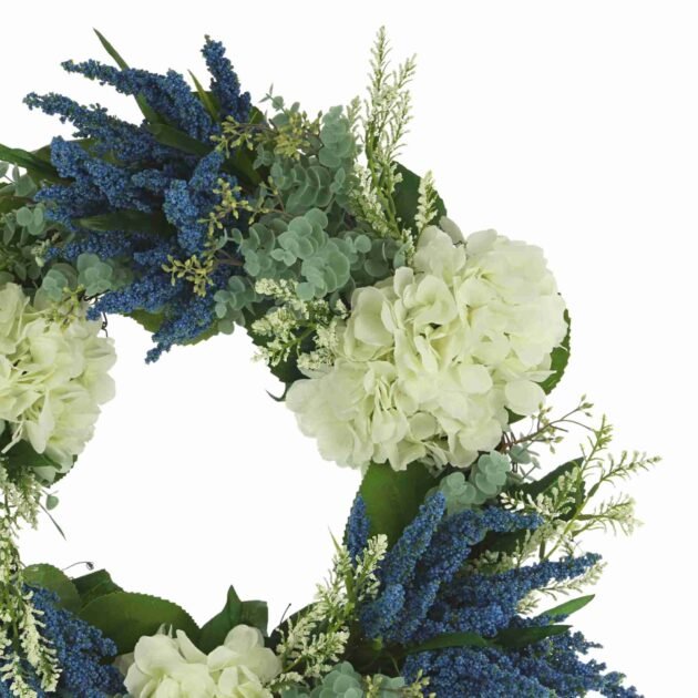 25" Hydrangea, Heather and Eucalyptus Wreath - Image 4