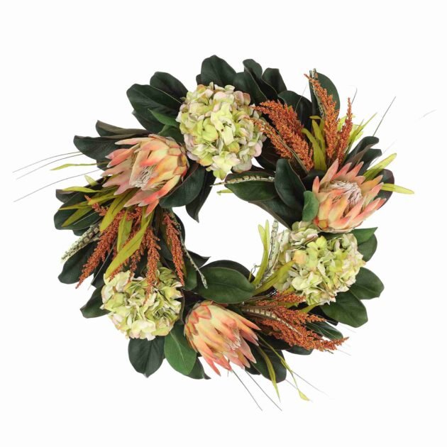 26" Protea and Hydrangea Wreath