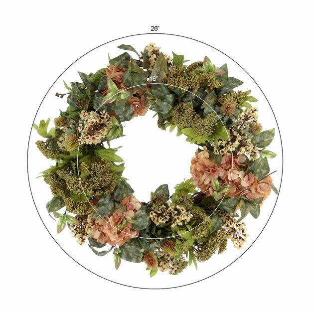 26" Hydrangea and Lilac Wreath - Image 3