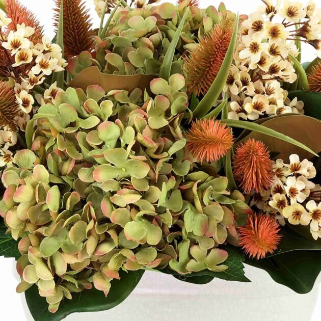 Lilac and Thistle Arranged in Ceramic Pot - Image 5