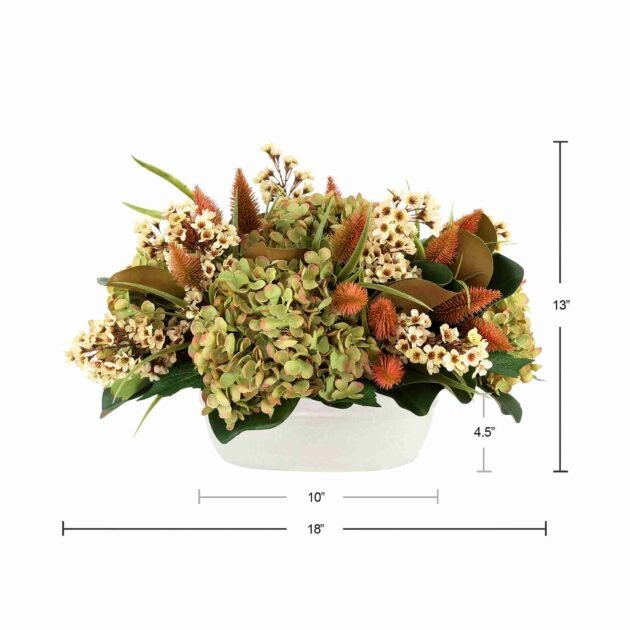 Lilac and Thistle Arranged in Ceramic Pot - Image 4
