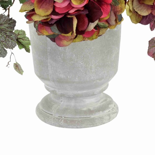 Thistle, Hydrangea and Ivy in Stone Pot - Image 5