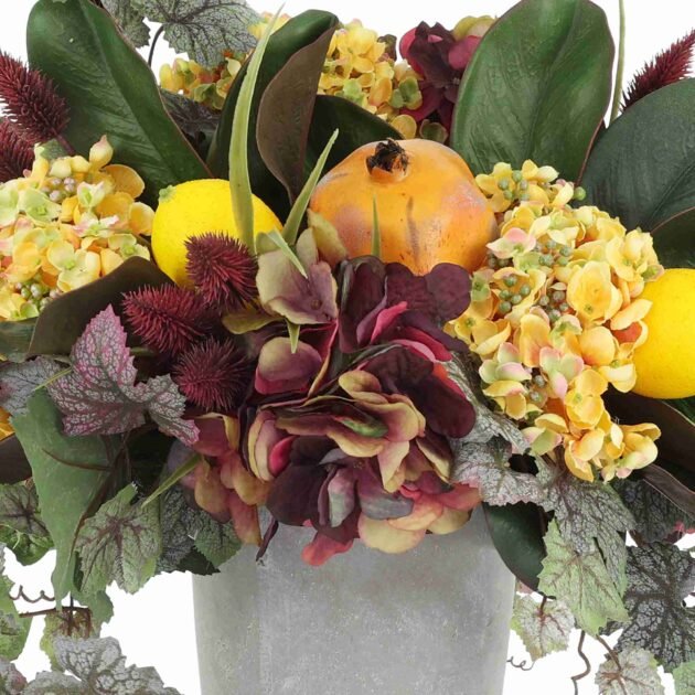 Pomegranate and Ivy Arranged in Stone Pot - Image 3