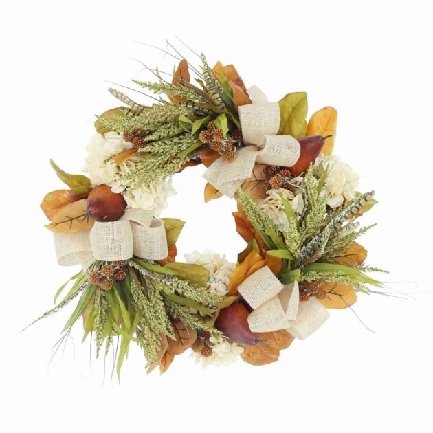 23" Heather and Hydrangea Fall Wreath